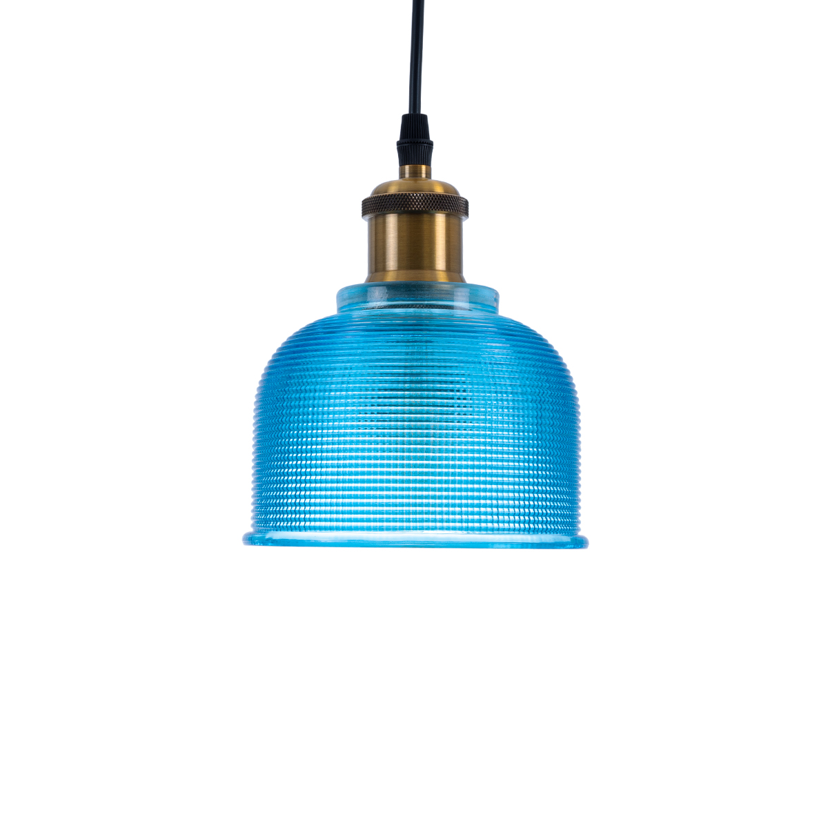 GLOBOSTAR® SEGRETO 01452 Vintage Κρεμαστό Φωτιστικό Οροφής με Ντουί 1 x E27 AC 220-240V IP20 - Μπλε & Χρυσό - Μ14 x Π14 x Υ18cm - Image 5