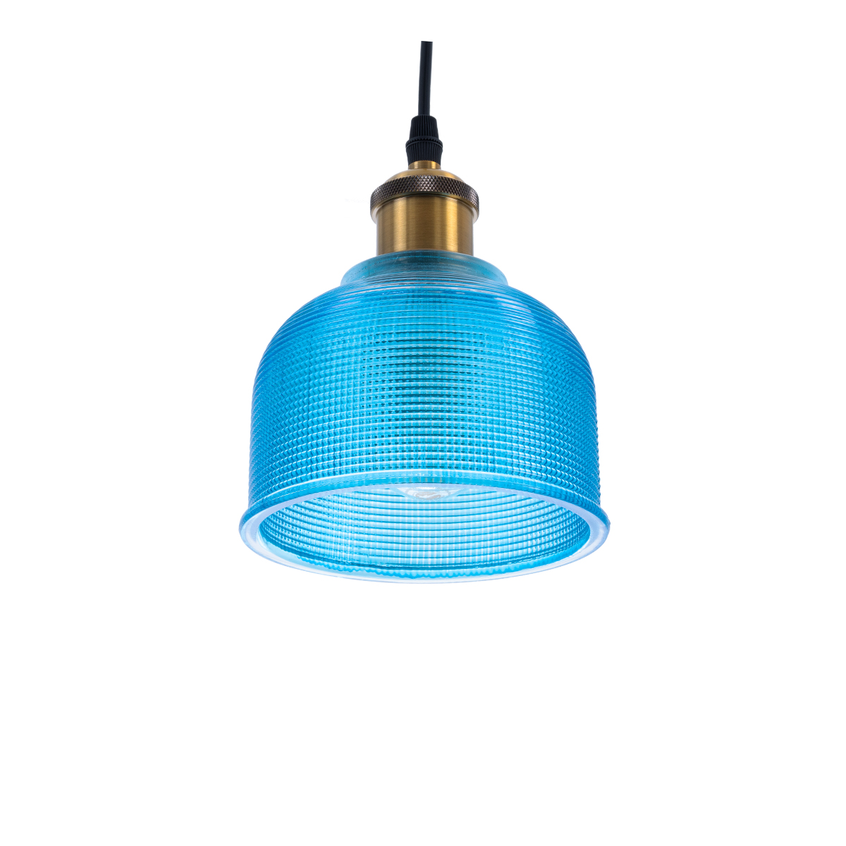 GLOBOSTAR® SEGRETO 01452 Vintage Κρεμαστό Φωτιστικό Οροφής με Ντουί 1 x E27 AC 220-240V IP20 - Μπλε & Χρυσό - Μ14 x Π14 x Υ18cm - Image 6
