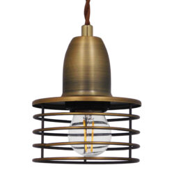 GLOBOSTAR® MANHATTAN 01454 Μοντέρνο Κρεμαστό Φωτιστικό Οροφής με Ντουί 1 x E27 AC 220-240V IP20 - Μπρούτζινο - Μ11 x Π11 x Υ14cm