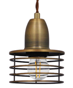 GLOBOSTAR® MANHATTAN 01454 Μοντέρνο Κρεμαστό Φωτιστικό Οροφής με Ντουί 1 x E27 AC 220-240V IP20 - Μπρούτζινο - Μ11 x Π11 x Υ14cm