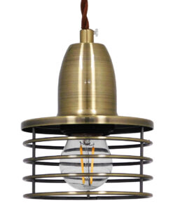 GLOBOSTAR® MANHATTAN 01455 Μοντέρνο Κρεμαστό Φωτιστικό Οροφής με Ντουί 1 x E27 AC 220-240V IP20 - Μπρούτζινο - Μ11 x Π11 x Υ14cm