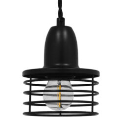 GLOBOSTAR® MANHATTAN 01456 Μοντέρνο Κρεμαστό Φωτιστικό Οροφής με Ντουί 1 x E27 AC 220-240V IP20 - Μαύρο - Μ11 x Π11 x Υ14cm