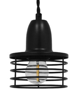 GLOBOSTAR® MANHATTAN 01456 Μοντέρνο Κρεμαστό Φωτιστικό Οροφής με Ντουί 1 x E27 AC 220-240V IP20 - Μαύρο - Μ11 x Π11 x Υ14cm