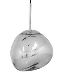 GLOBOSTAR® DIXAR 01460 Μοντέρνο Κρεμαστό Φωτιστικό Οροφής με Ντουί 1 x E27 AC 220-240V IP20 - Ασημί - Μ28 x Π28 x Υ40cm