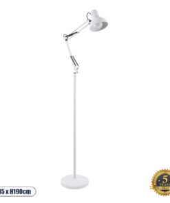 GLOBOSTAR® AUDREY 01471 Vintage Επιδαπέδιο Φωτιστικό με Ντουί 1 x E27 AC 220-240V IP20 - Λευκό - Μ15 x Π15 x Υ190cm