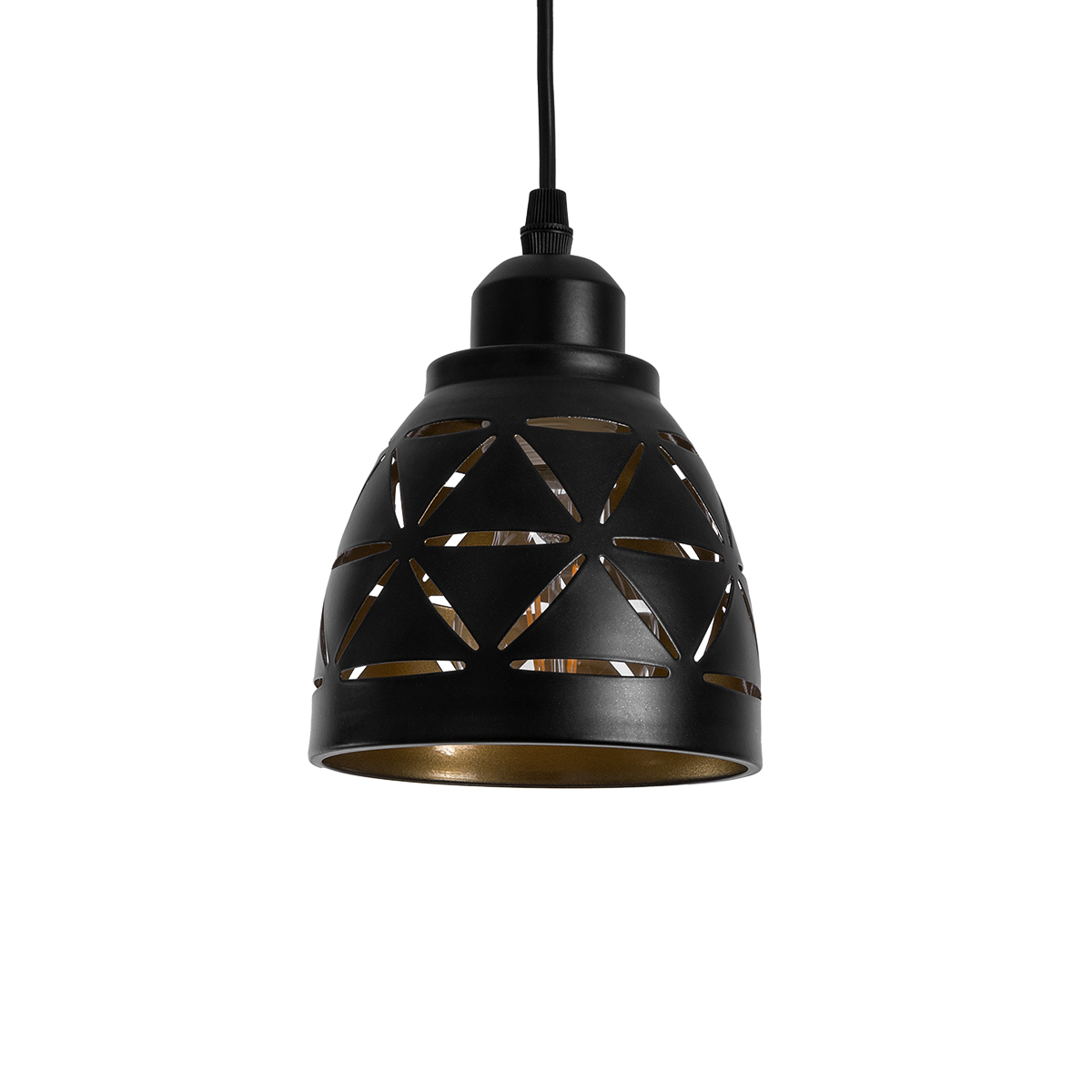 GLOBOSTAR® COOLIE 01475 Μοντέρνο Κρεμαστό Φωτιστικό Οροφής με Ντουί 1 x E27 AC 220-240V IP20 - Μαύρο & Χρυσό - Μ13 x Π13 x Υ14cm - Image 2