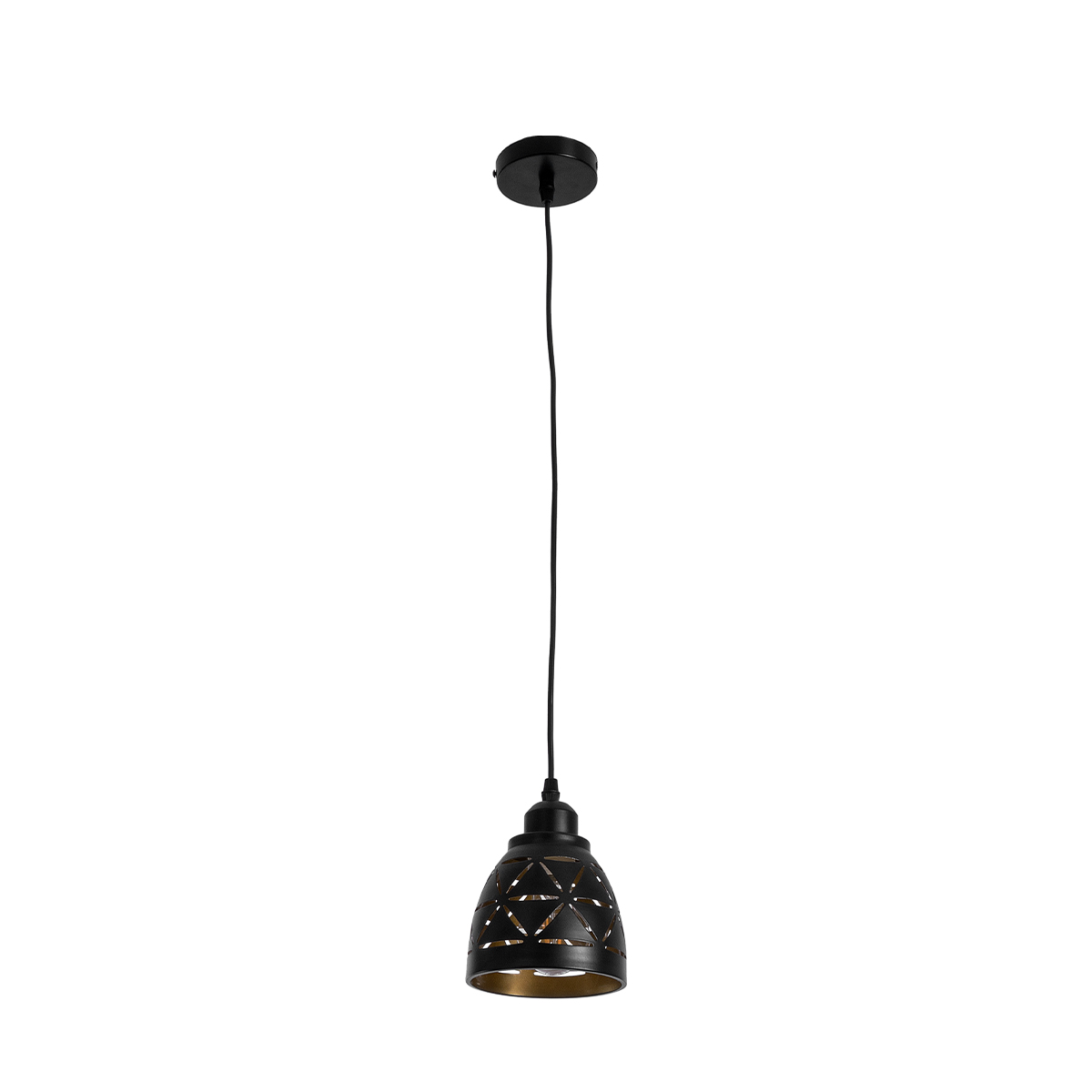 GLOBOSTAR® COOLIE 01475 Μοντέρνο Κρεμαστό Φωτιστικό Οροφής με Ντουί 1 x E27 AC 220-240V IP20 - Μαύρο & Χρυσό - Μ13 x Π13 x Υ14cm - Image 4