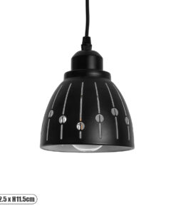 GLOBOSTAR® COOLIE 01476 Μοντέρνο Κρεμαστό Φωτιστικό Οροφής με Ντουί 1 x E27 AC 220-240V IP20 - Μαύρο & Ασημί - Μ12.5 x Π12.5 x Υ11.5cm