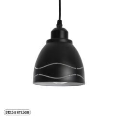 GLOBOSTAR® COOLIE 01477 Μοντέρνο Κρεμαστό Φωτιστικό Οροφής με Ντουί 1 x E27 AC 220-240V IP20 - Μαύρο & Ασημί - Μ12.5 x Π12.5 x Υ11.5cm