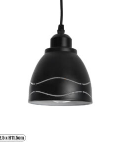 GLOBOSTAR® COOLIE 01477 Μοντέρνο Κρεμαστό Φωτιστικό Οροφής με Ντουί 1 x E27 AC 220-240V IP20 - Μαύρο & Ασημί - Μ12.5 x Π12.5 x Υ11.5cm