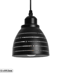 GLOBOSTAR® COOLIE 01483 Μοντέρνο Κρεμαστό Φωτιστικό Οροφής με Ντουί 1 x E27 AC 220-240V IP20 - Μαύρο & Ασημί - Μ12.5 x Π12.5 x Υ11.5cm
