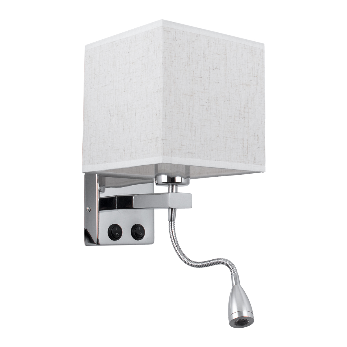 GLOBOSTAR® ELEGANT 01495 Μοντέρνο Φωτιστικό Τοίχου - Απλίκα Ξενοδοχείου Reading Light με Ντουί 1 x E27 LED 3W 360lm 36° AC 220-240V IP20 Θερμό Λευκό 2700K - Bridgelux COB Chip - Χρώμιο & Λευκό - Μ17 x Π21 x Υ43cm - 2 Χρόνια Εγγύηση