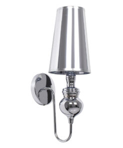 GLOBOSTAR® LAURA 01498 Μοντέρνο Φωτιστικό Τοίχου - Απλίκα με Ντουί 1 x E27 AC 220-240V IP20 - Ασημί - Μ21 x Π15 x Y48cm