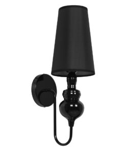 GLOBOSTAR® LAURA 01500 Μοντέρνο Φωτιστικό Τοίχου - Απλίκα με Ντουί 1 x E27 AC 220-240V IP20 - Μαύρο - Μ21 x Π15 x Y48cm