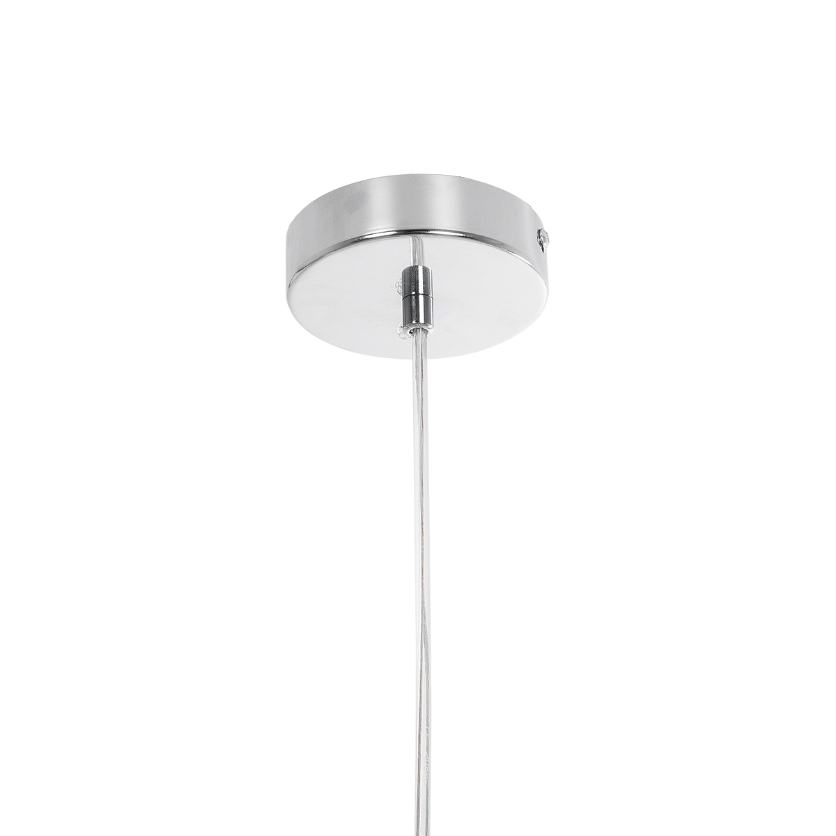 GLOBOSTAR® HARPER 01510 Μοντέρνο Κρεμαστό Φωτιστικό Οροφής με Ντουί 1 x E27 AC 220-240V IP20 - Διάφανο & Ασημί - Μ25 x Π25 x Υ30cm - Image 9