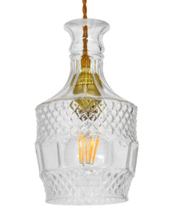GLOBOSTAR® WHISKEY 01513 Vintage Κρεμαστό Φωτιστικό Οροφής με Ντουί 1 x E27 AC 220-240V IP20 - Διάφανο - Μ13 x Π13 x Υ22cm