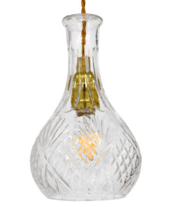GLOBOSTAR® WHISKEY 01514 Vintage Κρεμαστό Φωτιστικό Οροφής με Ντουί 1 x E27 AC 220-240V IP20 - Διάφανο - Μ14 x Π14 x Υ23cm