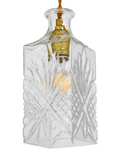 GLOBOSTAR® WHISKEY 01516 Vintage Κρεμαστό Φωτιστικό Οροφής με Ντουί 1 x E27 AC 220-240V IP20 - Διάφανο - Μ10 x Π10 x Υ24cm
