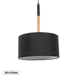 GLOBOSTAR® BRONX 01517 Μοντέρνο Κρεμαστό Φωτιστικό Οροφής με Ντουί 1 x E27 AC 220-240V IP20 - Μαύρο & Μπεζ - Μ35 x Π35 x Υ50cm