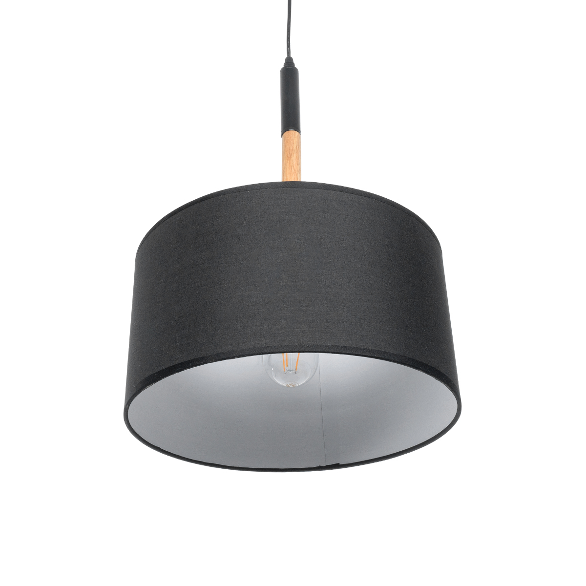 GLOBOSTAR® BRONX 01517 Μοντέρνο Κρεμαστό Φωτιστικό Οροφής με Ντουί 1 x E27 AC 220-240V IP20 - Μαύρο & Μπεζ - Μ35 x Π35 x Υ50cm - Image 7