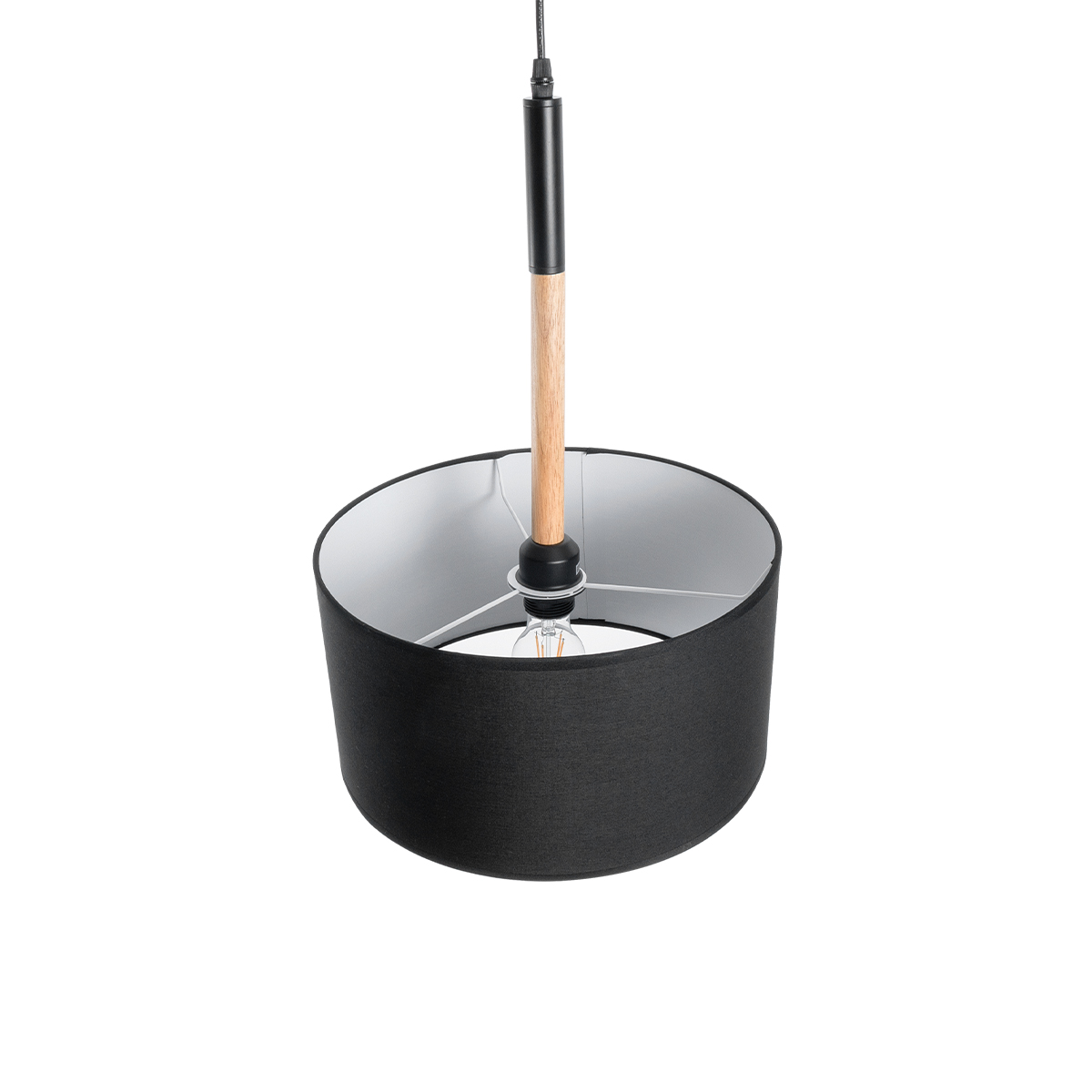 GLOBOSTAR® BRONX 01517 Μοντέρνο Κρεμαστό Φωτιστικό Οροφής με Ντουί 1 x E27 AC 220-240V IP20 - Μαύρο & Μπεζ - Μ35 x Π35 x Υ50cm - Image 8