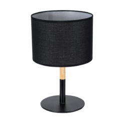 GLOBOSTAR® BRONX 01519 Μοντέρνο Επιτραπέζιο Φωτιστικό Πορτατίφ με Ντουί 1 x E27 AC 220-240V IP20 - Μαύρο & Μπεζ - Μ25 x Π25 x Υ40cm
