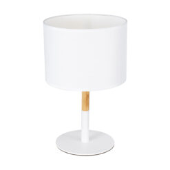 GLOBOSTAR® BRONX 01520 Μοντέρνο Επιτραπέζιο Φωτιστικό Πορτατίφ με Ντουί 1 x E27 AC 220-240V IP20 - Λευκό & Μπεζ - Μ25 x Π25 x Υ40cm
