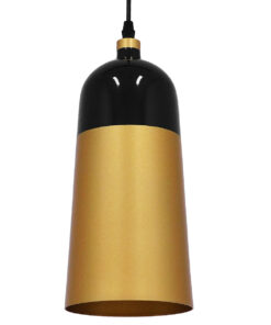 GLOBOSTAR® PALAZZO 01523 Μοντέρνο Κρεμαστό Φωτιστικό Οροφής με Ντουί 1 x E27 AC 220-240V IP20 - Μαύρο & Χρυσό - Μ14 x Π14 x Υ34cm