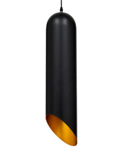 GLOBOSTAR® CARSON 01529 Μοντέρνο Κρεμαστό Φωτιστικό Οροφής με Ντουί 1 x E27 AC 220-240V IP20 - Μαύρο & Χρυσό - Μ15 x Π15 x Υ68cm
