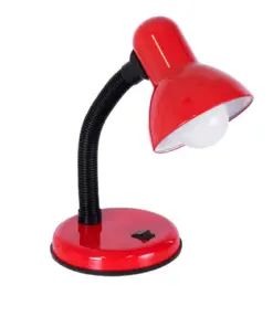 GLOBOSTAR® STUDENT 01535 Μοντέρνο Επιτραπέζιο Φωτιστικό Πορτατίφ με Ντουί 1 x E27 AC 220-240V IP20 - Κόκκινο & Μαύρο - Μ12 x Π12 x Υ32cm