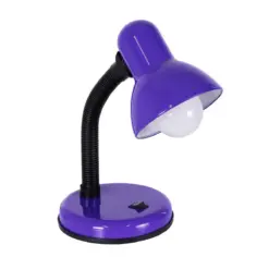 GLOBOSTAR® STUDENT 01537 Μοντέρνο Επιτραπέζιο Φωτιστικό Πορτατίφ με Ντουί 1 x E27 AC 220-240V IP20 - Μωβ & Μαύρο - Μ12 x Π12 x Υ32cm
