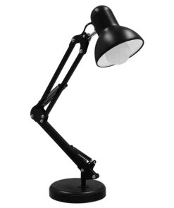GLOBOSTAR® DESK 01538 Μοντέρνο Επιτραπέζιο Φωτιστικό Πορτατίφ με Ντουί 1 x E27 AC 220-240V IP20 - Μαύρο - Μ15 x Π15 x Υ67cm