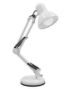 GLOBOSTAR® DESK 01539 Μοντέρνο Επιτραπέζιο Φωτιστικό Πορτατίφ με Ντουί 1 x E27 AC 220-240V IP20 - Λευκό - Μ15 x Π15 x Υ67cm