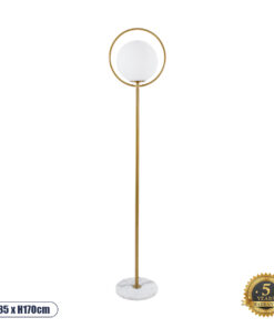GLOBOSTAR® VERSAILLES 01543 Μοντέρνο Επιδαπέδιο Φωτιστικό με Ντουί 1 x E27 AC 220-240V IP20 - Χρυσό & Λευκό - Μ35 x Π35 x Υ170cm