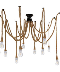 GLOBOSTAR® ATROX 01548 Vintage Κρεμαστό Φωτιστικό Οροφής με Ντουί 12 x E27 AC 220-240V IP20 - Μπεζ - Μ200 x Π200 x Υ100cm