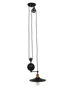 GLOBOSTAR® CARILO 01549 Vintage Κρεμαστό Φωτιστικό Οροφής με Ντουί 1 x E27 AC 220-240V IP20 - Μαύρο & Χρυσό - Μ32 x Π26 x Υ120cm