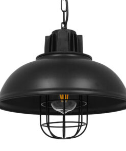 GLOBOSTAR® HARROW 01571 Vintage Κρεμαστό Φωτιστικό Οροφής με Ντουί 1 x E27 AC 220-240V IP20 - Μαύρο - Μ33 x Π33 x Υ32cm