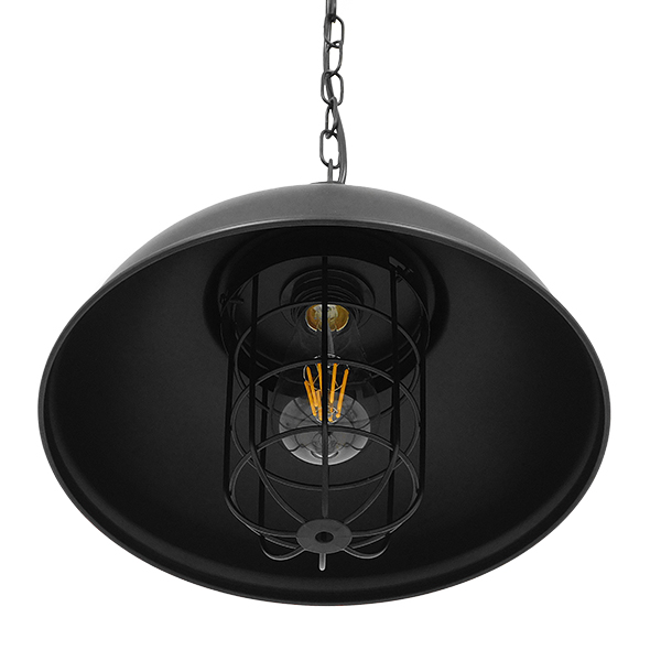 GLOBOSTAR® HARROW 01571 Vintage Κρεμαστό Φωτιστικό Οροφής με Ντουί 1 x E27 AC 220-240V IP20 - Μαύρο - Μ33 x Π33 x Υ32cm - Image 7
