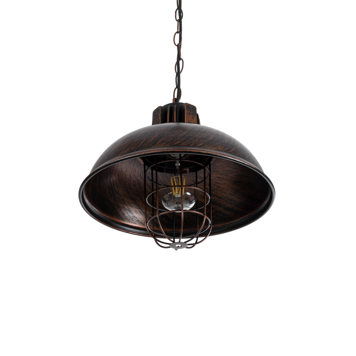 GLOBOSTAR® HARROW 01572 Vintage Κρεμαστό Φωτιστικό Οροφής με Ντουί 1 x E27 AC 220-240V IP20 - Χάλκινο - Μ33 x Π33 x Υ26cm - Image 6