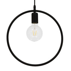 GLOBOSTAR® OMICRON 01578 Μοντέρνο Κρεμαστό Φωτιστικό Οροφής με Ντουί 1 x E27 AC 220-240V IP20 - Μαύρο - Μ33 x Π4 x Υ33cm