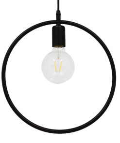 GLOBOSTAR® OMICRON 01578 Μοντέρνο Κρεμαστό Φωτιστικό Οροφής με Ντουί 1 x E27 AC 220-240V IP20 - Μαύρο - Μ33 x Π4 x Υ33cm