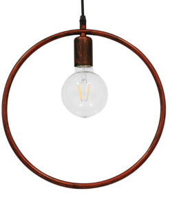 GLOBOSTAR® OMICRON 01579 Μοντέρνο Κρεμαστό Φωτιστικό Οροφής με Ντουί 1 x E27 AC 220-240V IP20 - Χάλκινο - Μ33 x Π4 x Υ33cm