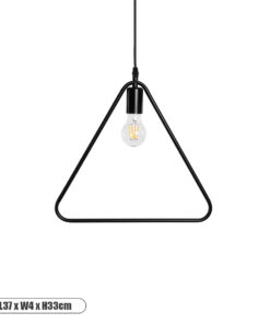 GLOBOSTAR® DELTA 01580 Μοντέρνο Κρεμαστό Φωτιστικό Οροφής με Ντουί 1 x E27 AC 220-240V IP20 - Μαύρο - Μ37 x Π4 x Υ33cm