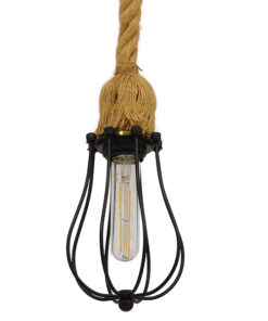 GLOBOSTAR® CAMBER 01594 Vintage Κρεμαστό Φωτιστικό Οροφής με Ντουί 1 x E27 AC 220-240V IP20 - Μαύρο & Μπεζ - Μ11 x Π11 x Υ25cm