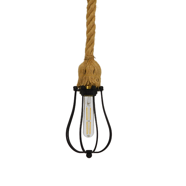 GLOBOSTAR® CAMBER 01594 Vintage Κρεμαστό Φωτιστικό Οροφής με Ντουί 1 x E27 AC 220-240V IP20 - Μαύρο & Μπεζ - Μ11 x Π11 x Υ25cm - Image 4