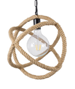 GLOBOSTAR® BALANCE 01596 Vintage Κρεμαστό Φωτιστικό Οροφής με Ντουί 1 x E27 AC 220-240V IP20 - Μαύρο & Μπεζ - Μ35 x Π35 x Υ36cm
