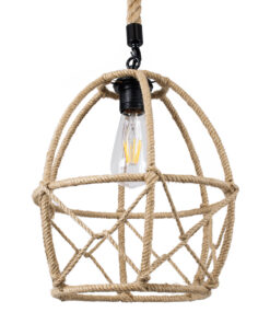 GLOBOSTAR® TELAN 01615 Vintage Κρεμαστό Φωτιστικό Οροφής με Ντουί 1 x E27 AC 220-240V IP20 - Μπεζ - Μ30 x Π30 x Υ38cm