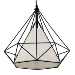GLOBOSTAR® KAIRI 01618 Μοντέρνο Κρεμαστό Φωτιστικό Οροφής με Ντουί 1 x E27 AC 220-240V IP20 - Μαύρο & Λευκό - Μ38 x Π38 x Υ39cm