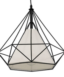 GLOBOSTAR® KAIRI 01618 Μοντέρνο Κρεμαστό Φωτιστικό Οροφής με Ντουί 1 x E27 AC 220-240V IP20 - Μαύρο & Λευκό - Μ38 x Π38 x Υ39cm