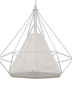 GLOBOSTAR® KAIRI 01619 Μοντέρνο Κρεμαστό Φωτιστικό Οροφής με Ντουί 1 x E27 AC 220-240V IP20 - Λευκό - Μ38 x Π38 x Υ39cm
